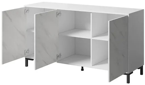 Komoda Sopeleto 3D 150, Farby: biela/biely mramor