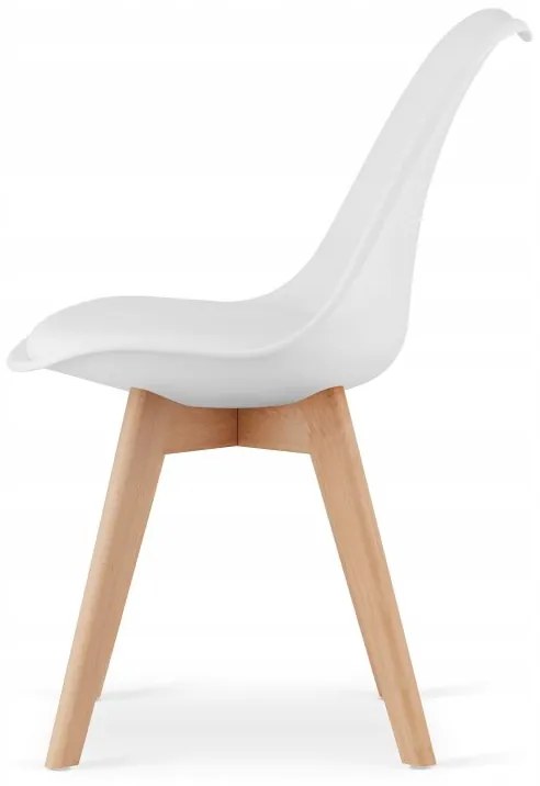 Jedálenská zostava TODI 80cm okrúhly stolový set biely+ 4 stoličky MARK biele