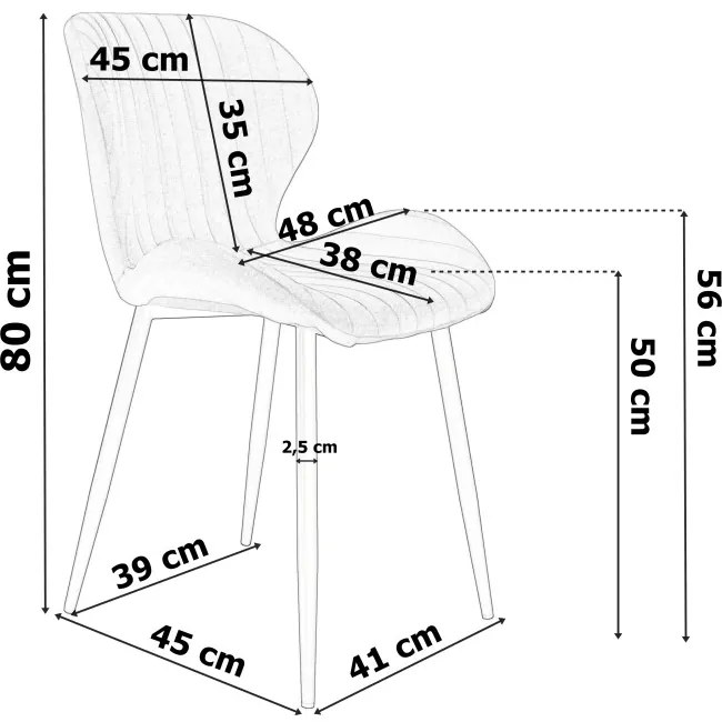 Jedálenská stolička DALLAS VELVET grafitová