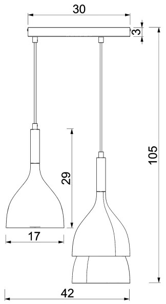 Luster na lanku NOAK WOOD 3xE27/15W/230V biela/buk