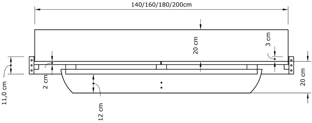 Manželská posteľ CARRE 03 200x200 z masívu