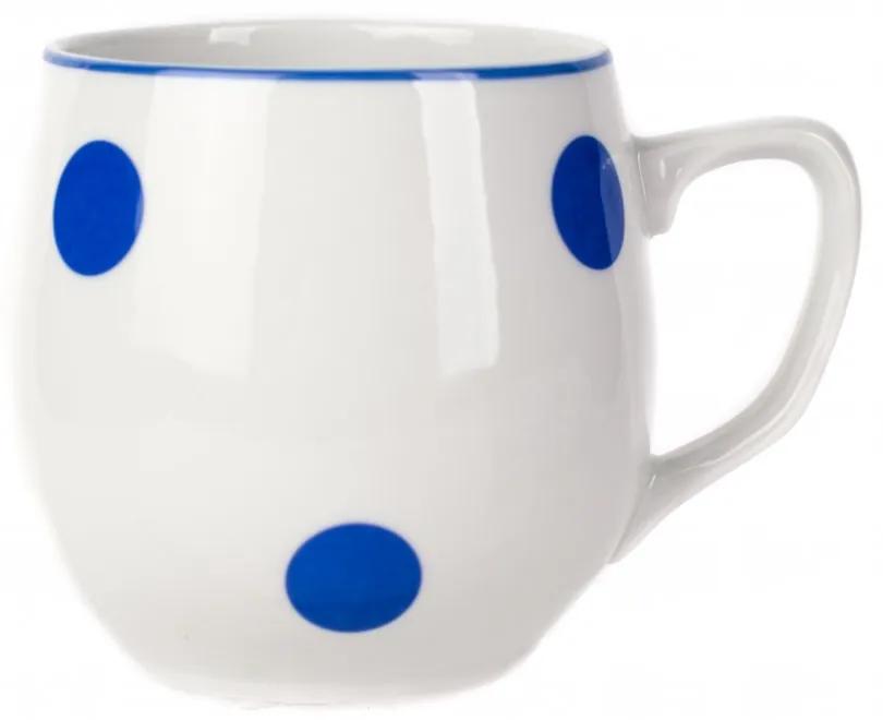 Hrnek modré puntíky, BAŇÁK, Český porcelán Dubí, 300 ml