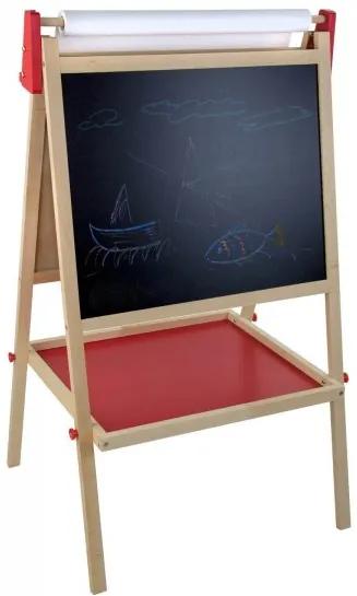 Obojstranná detská drevená tabuľa DEMA 56x48x98 cm