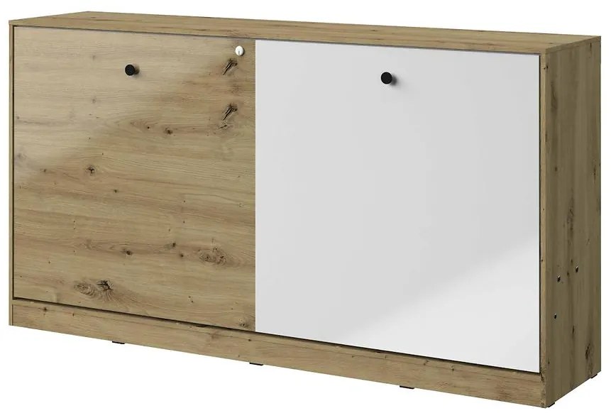 Sklápacia posteľ  horizontálne Nero 16  – Čierna Lesk