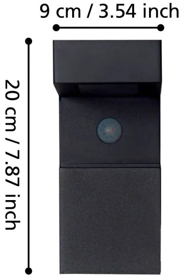 Eglo 900245 - LED vonkajšie solárne svietidlo so senzorom 18xLED/0,2W/3,7V IP44