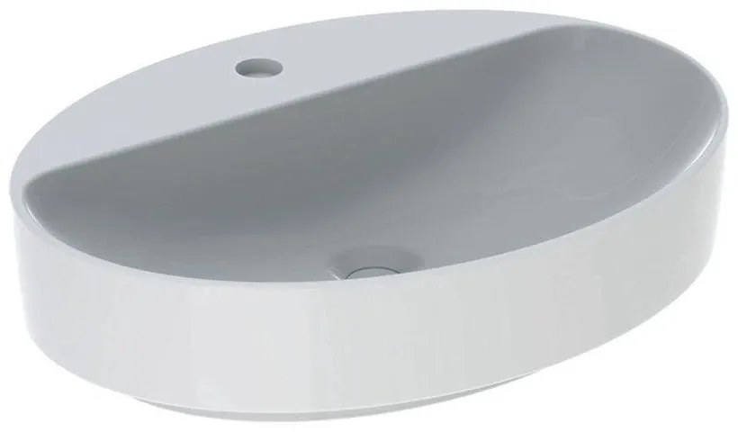 GEBERIT VariForm oválne umývadlo na dosku s otvorom, bez prepadu, 600 x 450 mm, biela, 500.773.01.2