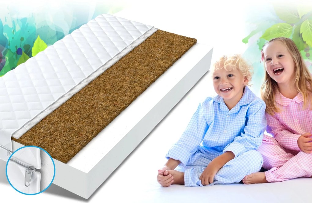 Detský penový matrac JUNIOR MAX RELAX 180x80x10 cm - pena / kokos