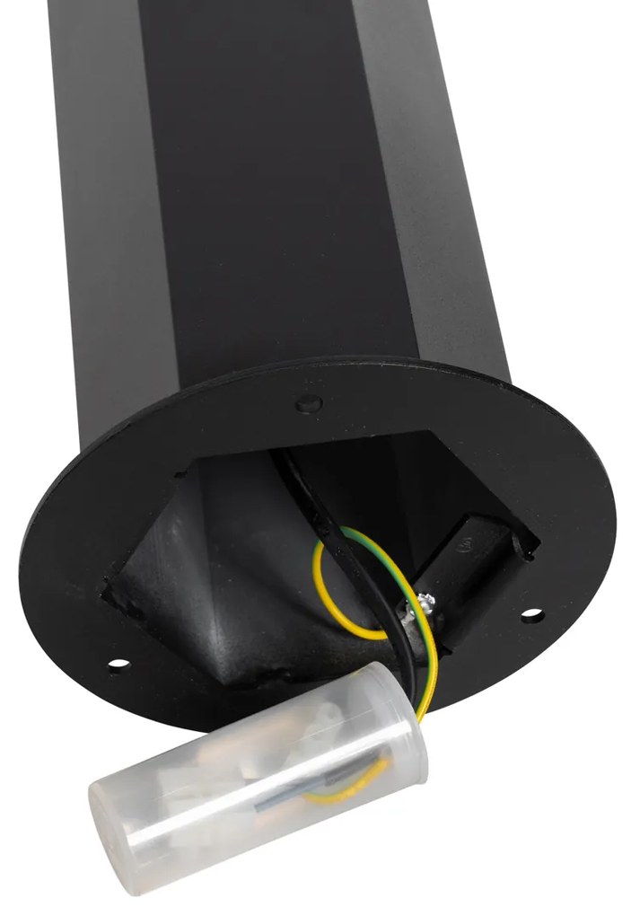 Stojaca vonkajšia lampa čierna s dymovým tienidlom šesťuholníkovým 70 cm - Denmark