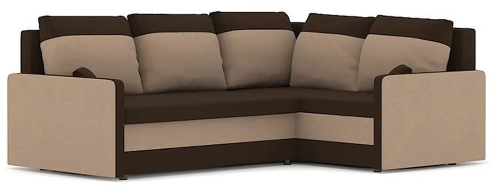 Rozkladacia rohová sedacia súprava MILTON II model 2 Ľavá Hnedá/cappuccino