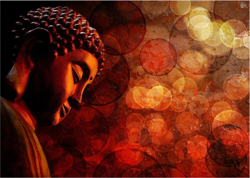 Obraz - Budha v červených tónoch (70x50 cm)