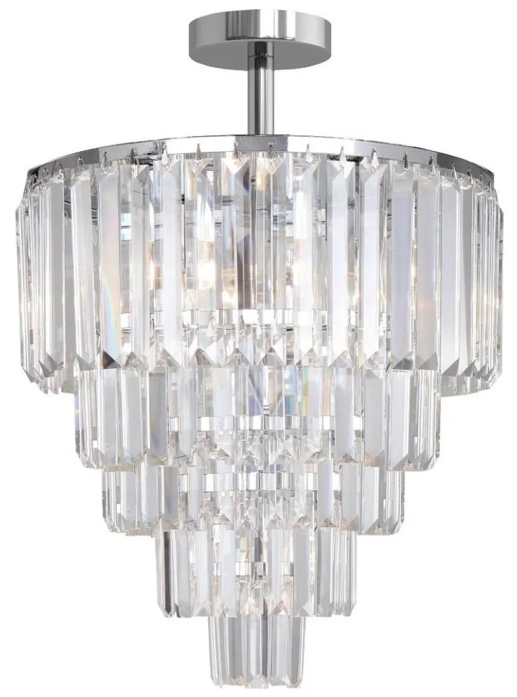 Zuma Line FC17106/6+3+1-CHROME+CL - Prisadený luster AMEDEO 10xE14/40W/230V chróm