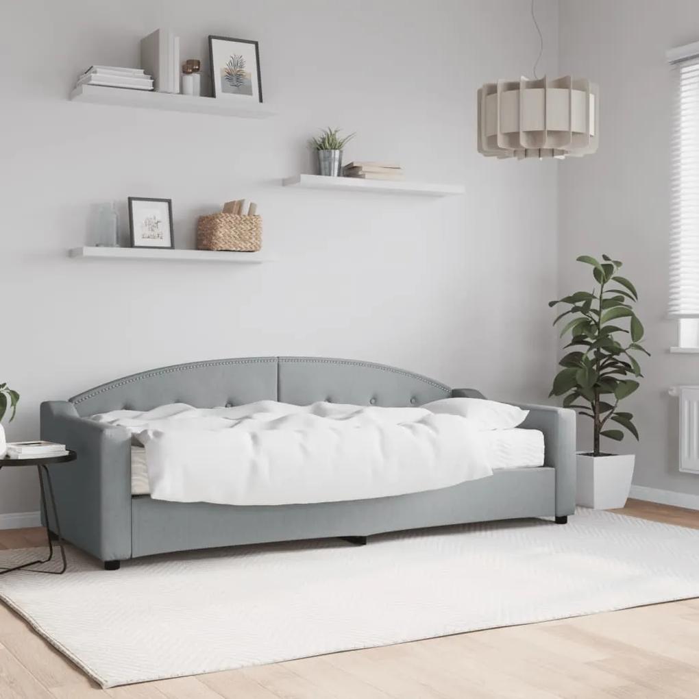 Denná posteľ s matracom bledosivá 80x200 cm látka 3197507