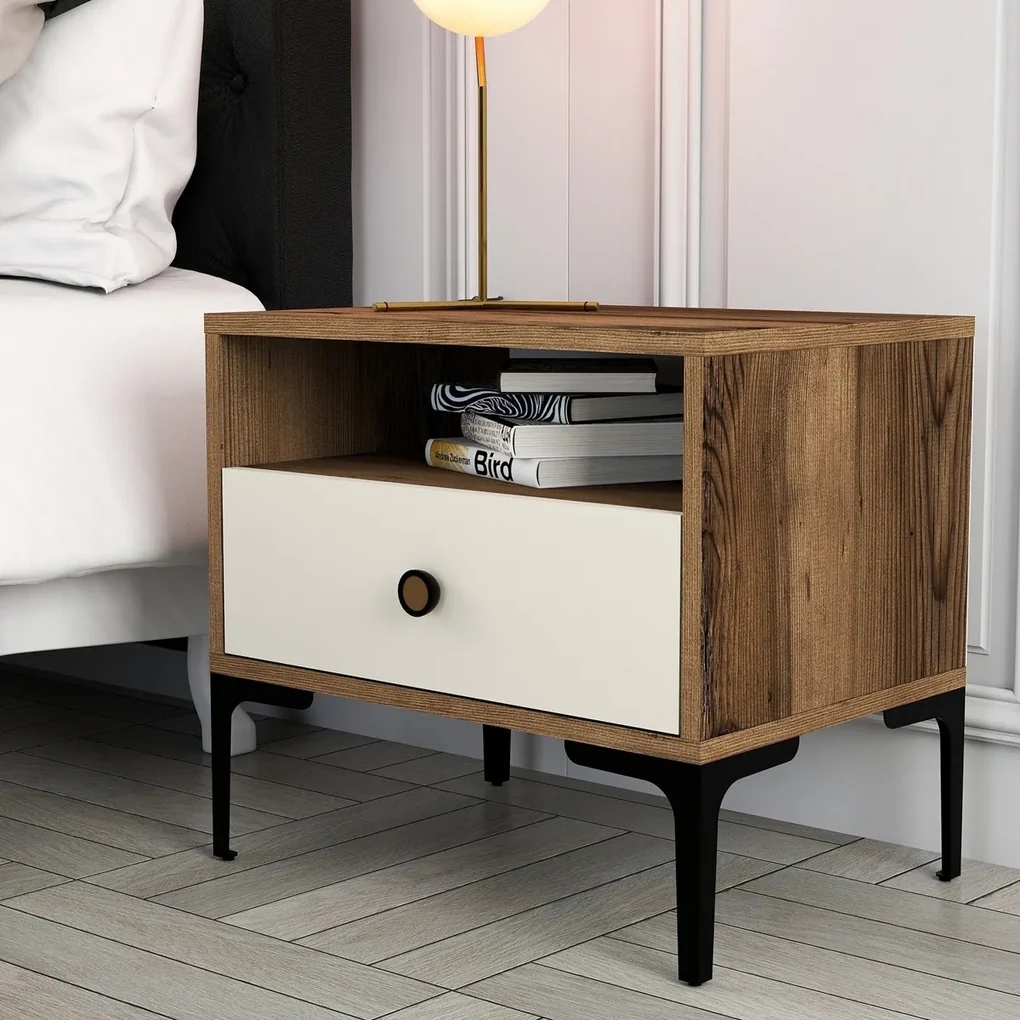 Nočný stolík Lisbon Walnut Cream