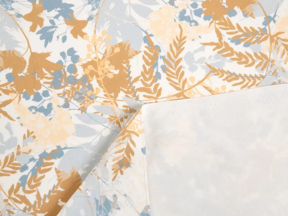 Biante Zamatový okrúhly obrus Tamara TMR-043 Hnedo-modré designové rastliny Ø 110 cm