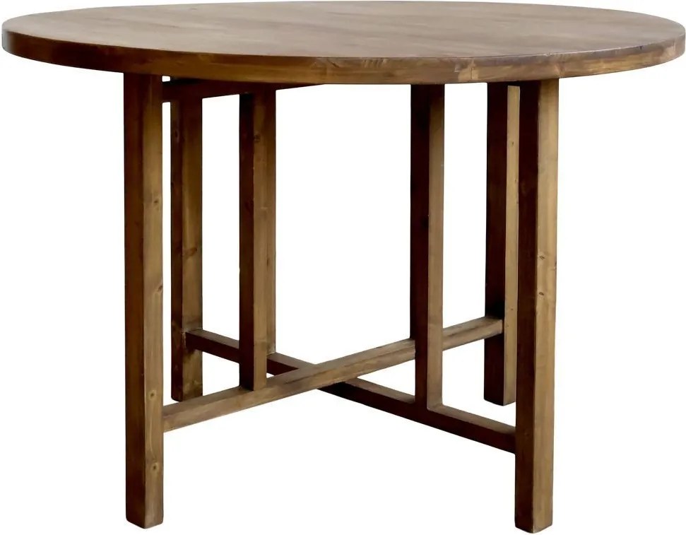 Hnedý drevený okrúhly jedálenský stôl Franne - Ø 120*78 cm