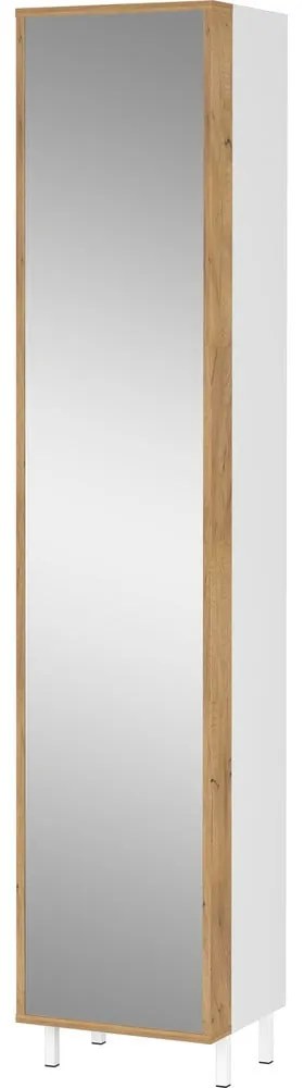 Biela vysoká/úzka kúpeľňová skrinka 39x195 cm Topeka – Germania