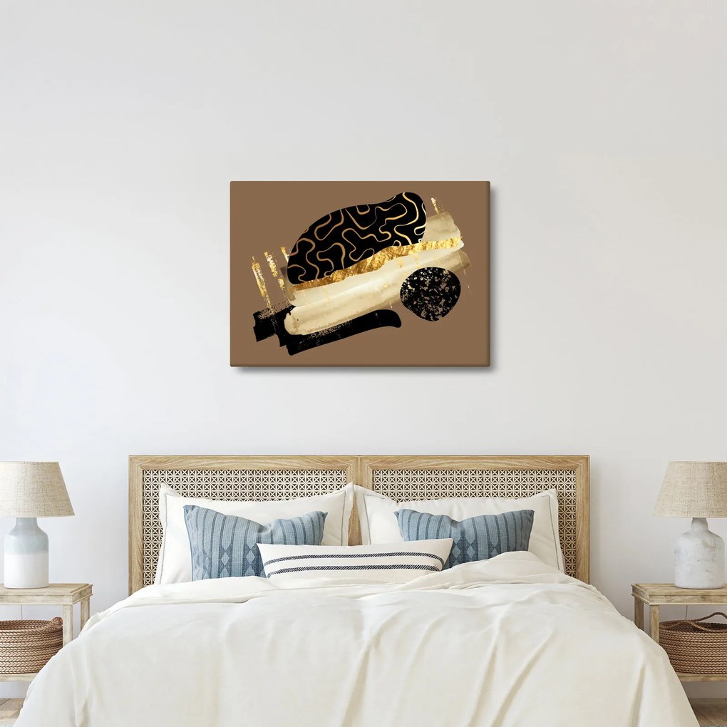 Obraz - Abstrakcia golden brown N⁰3 (70x50 cm)