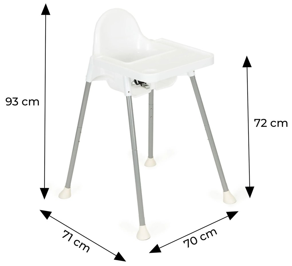 Detská jedálenská stolička 2v1 ECOTOYS biela