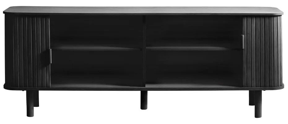 Čierny TV stolík v dekore duba 160x56 cm Cavo – Unique Furniture