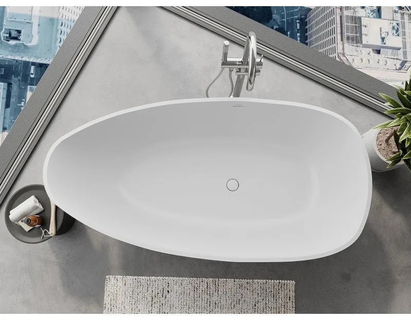 Mexen Imola, voľne stojaca vaňa z konglomerátu 150 x 77 cm, biela matná, 57281507600