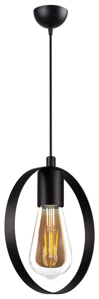 Čierne závesné svietidlo Squid Lighting Circle, výška 113 cm