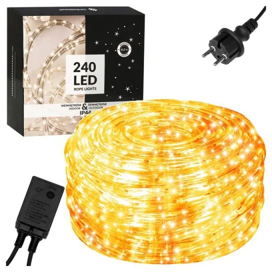 SPRINGOS LED svetelná hadica - 20m, 480LED, 8 funkcií, IP44, teplá biela