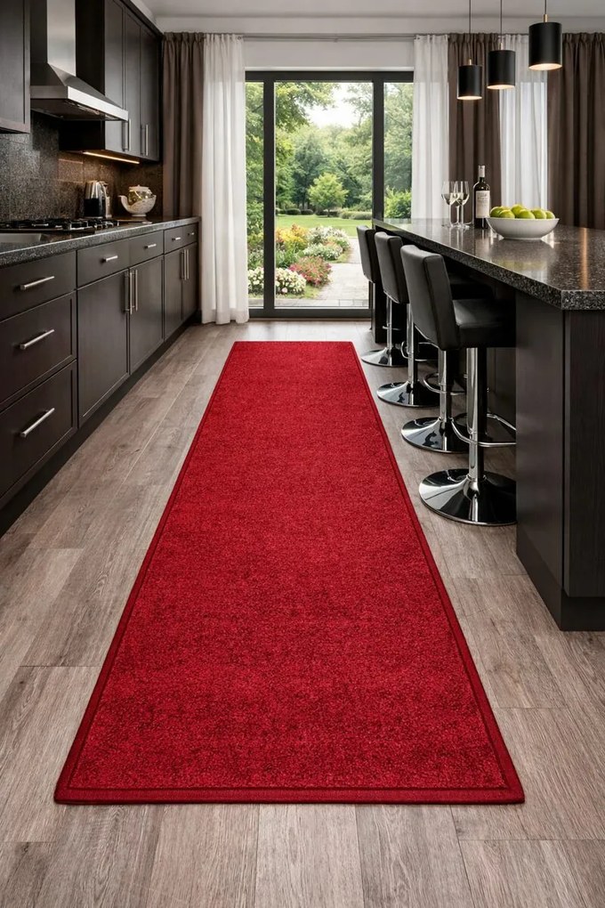 Spoltex, Koberec behúň na mieru Eton červený 15, šíre 50 cm, červená, chodba / predsieň