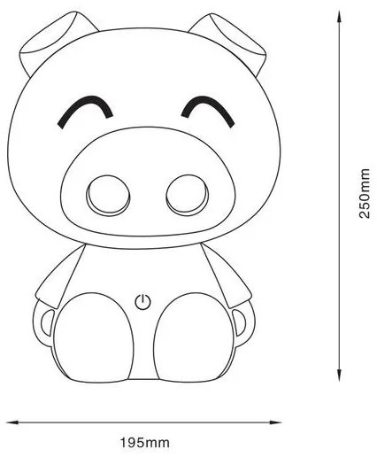 Zuma Line KDR-603B-PK - LED Detská dotyková stolná lampa PIG LED/3W/230V