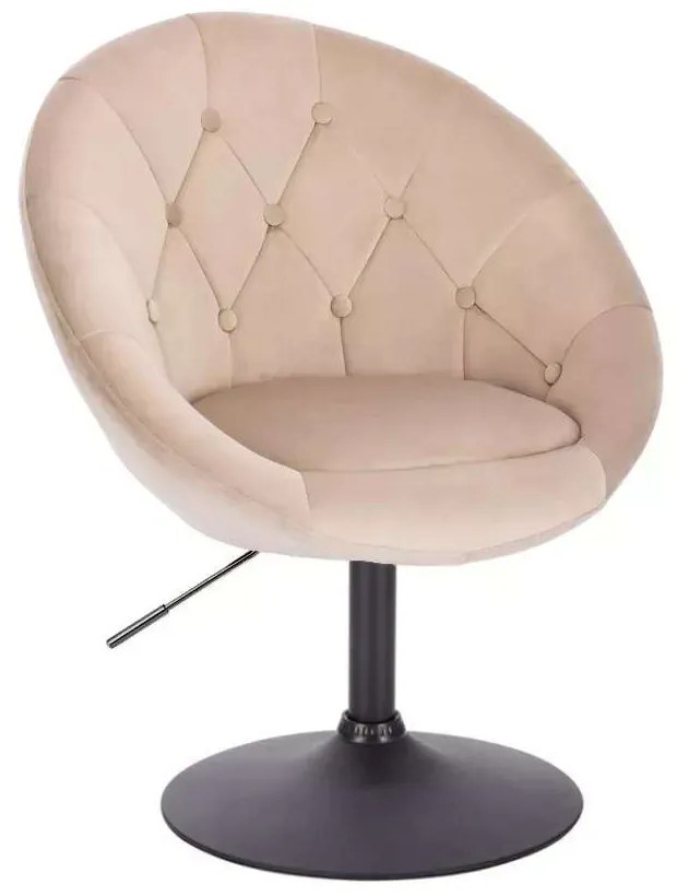 LuxuryForm DESIGN Kreslo VERA VELUR na čiernom tanieri - latte