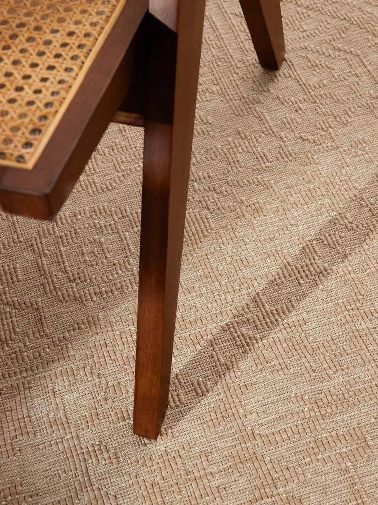 NORTHRUGS, Kusový koberec Duet Kona 106250 Beige/White kruh - na von aj na doma, 160x160 (priemer) kruh, béžová, chodba / predsieň