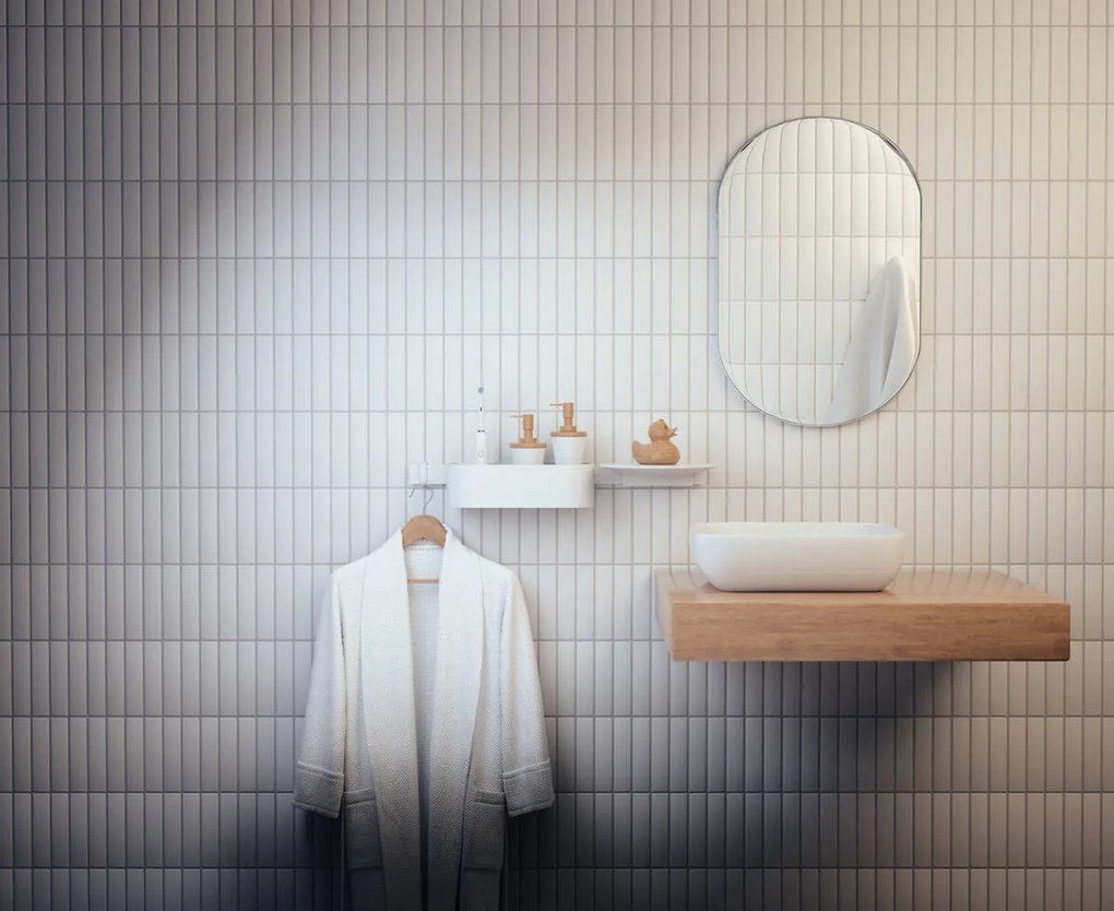 Hansgrohe WallStoris, odkladacia polička hlboká, biela matná, HAN-27912700