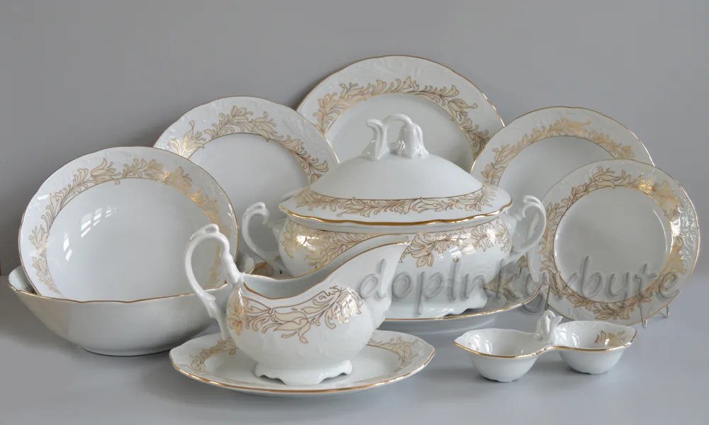 Thun obedová súprava  Tulip zlatá 27-dielná