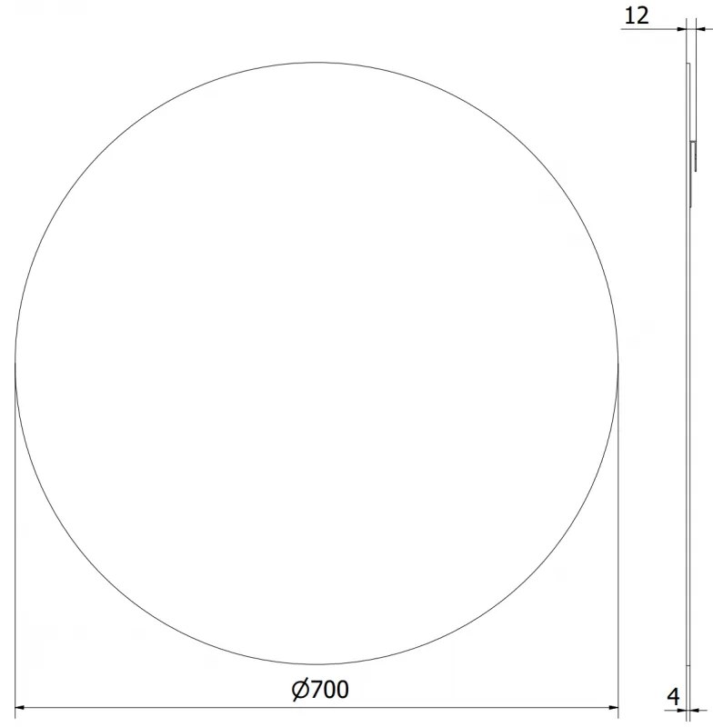 Mexen Alto, okrúhle kúpeľňové zrkadlo 70 cm, 9853-070-070-000-00