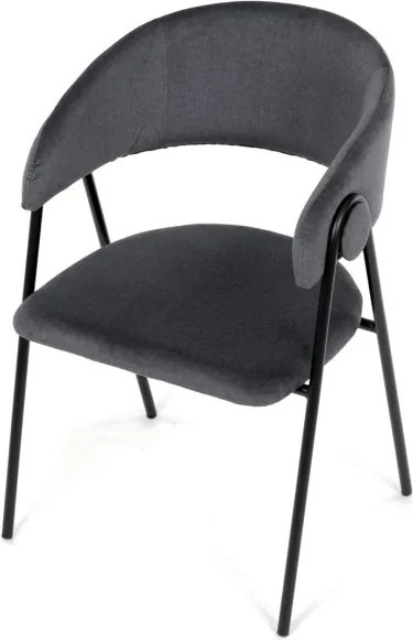 Jedálenská stolička zamatová, sivá DCL-X7130 GREY2