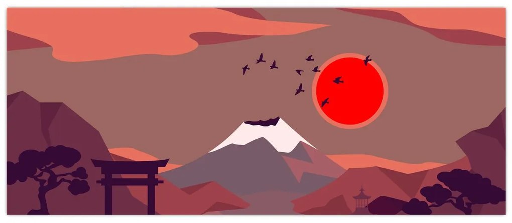 Obraz - Hory Fudži (120x50 cm)