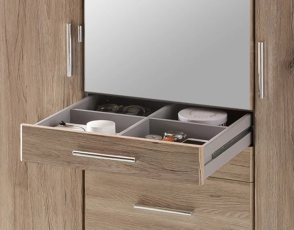 Šatníková skriňa Aachen, 135 cm, dub san remo