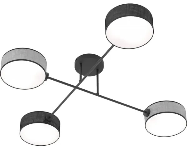 Prisadený luster MAGA 4xE14/10W/230V čierna/šedá