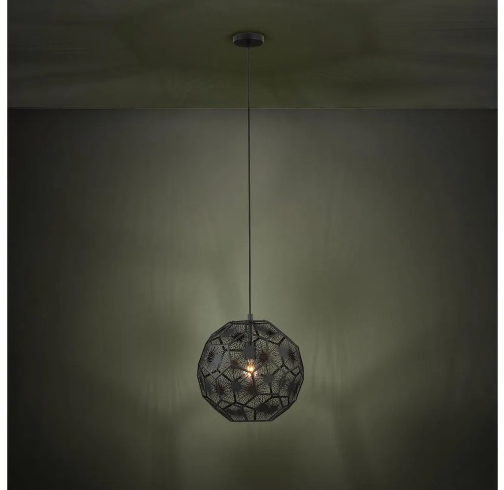 Eglo 39618 - Luster na lanku SKOURA 1xE27/60W/230V 41 cm čierna
