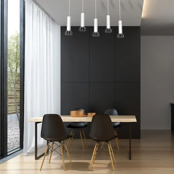 Luster na lanku DANTE 5xGU10/25W/230V biela/lesklý chróm