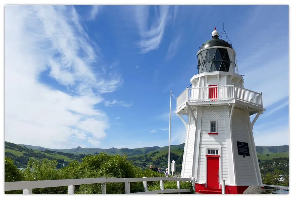 Obraz majáku Akaroa, Nový Zéland (90x60 cm)