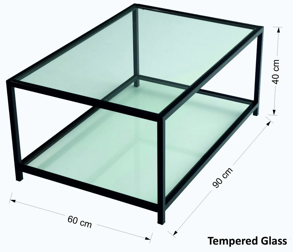 Konferenčný stolík Astro Sepha čierny/tvrdené sklo