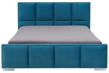 Modrá čalúnená posteľ FABRIZZIO SQUERE P 180x200 cm