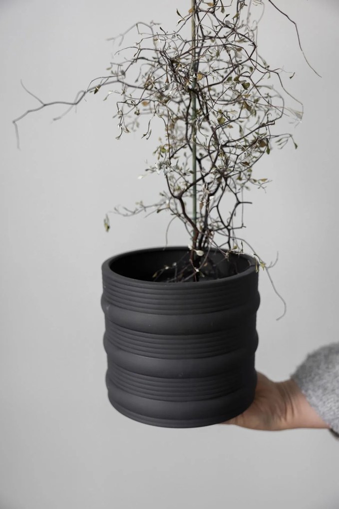 Storefactory Keramický obal na kvetináč Arby Dark Grey