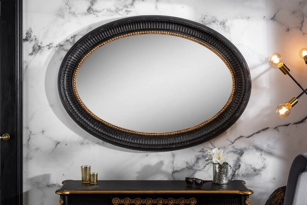 Bighome - Zrkadlo VENI 135 cm - čierna, zlatá