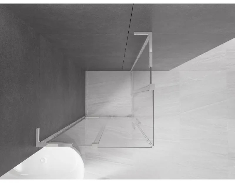 Mexen Velar L Duo, sprchový kút s posuvnými dverami 90 x 90 cm, 8mm číre sklo, chrómová, 871-090-090-02-03-01