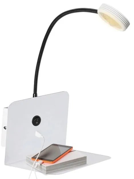Nástenné svietidlo s USB portem SULION Malvo