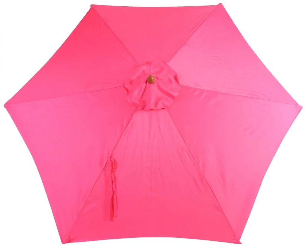 Slnečník Florida Ø 3m - polyester/drevo - ružová