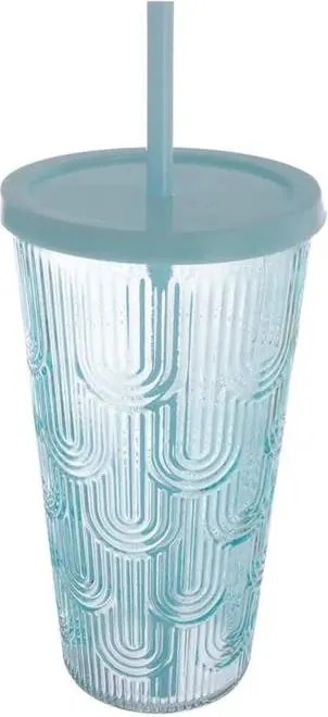 Orion Pohár so slamkou Summer zelená 0,48 l