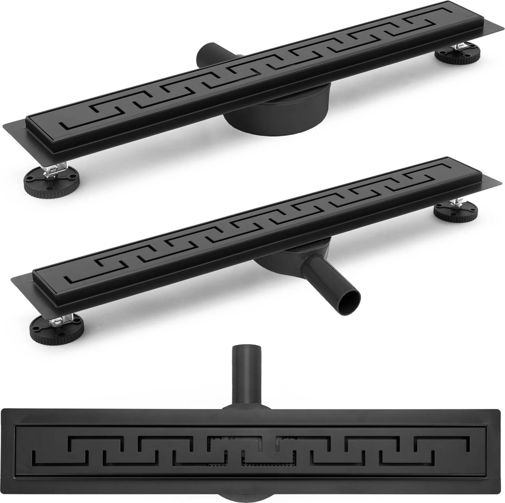 Odtokový žľab REA GREEK 90 cm, čierna matná