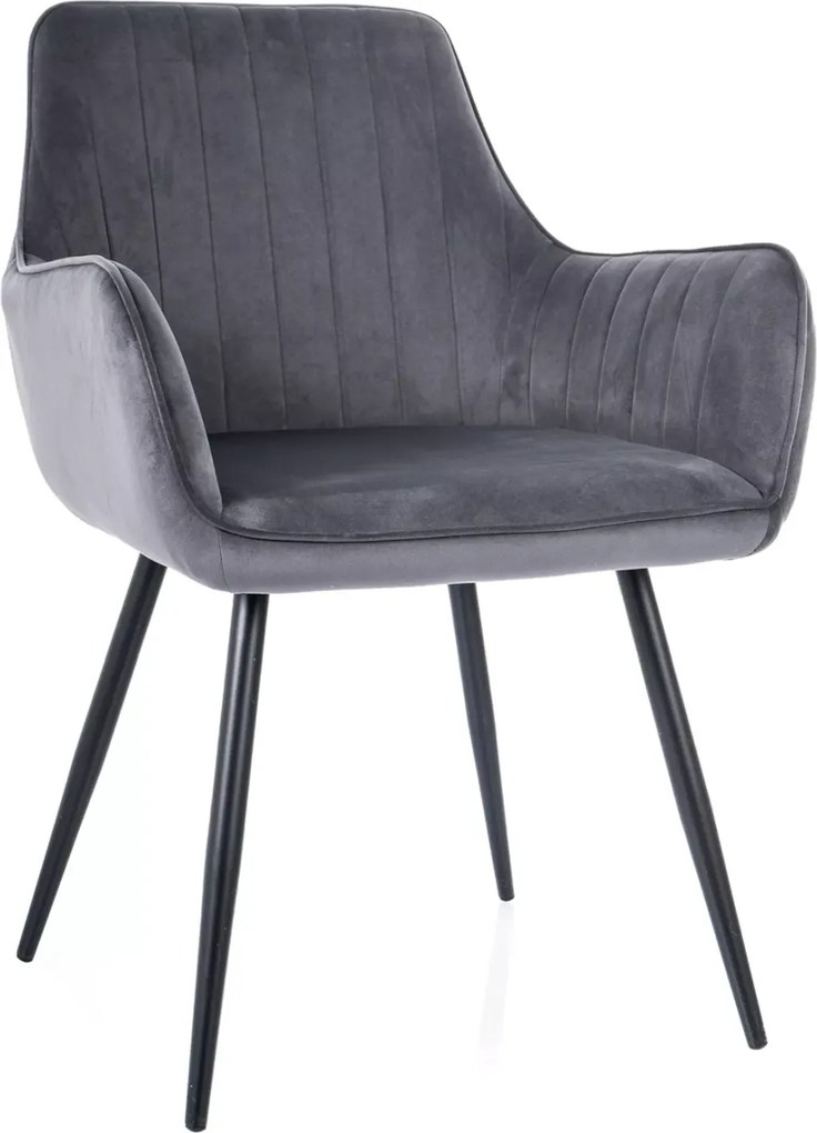 SI Jablkový zamatový stolička sivý